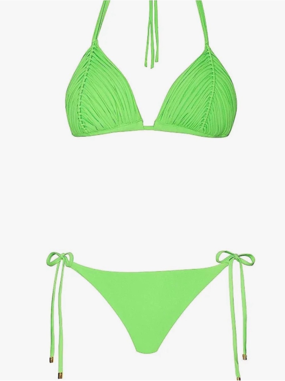 PQ SWIM Neon Green Tie-Side Triangle Bikini